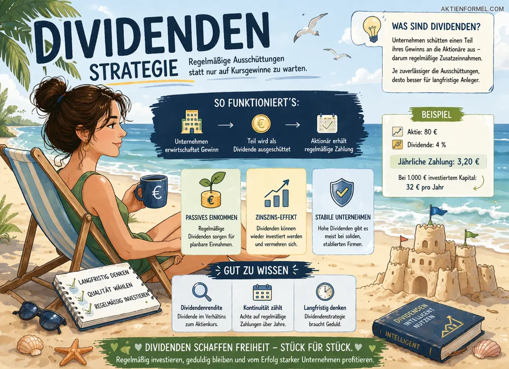Dividendenstrategie mit Aktien einfach erklärt – laufende Erträge, Vermögensaufbau und Dividendenaktien