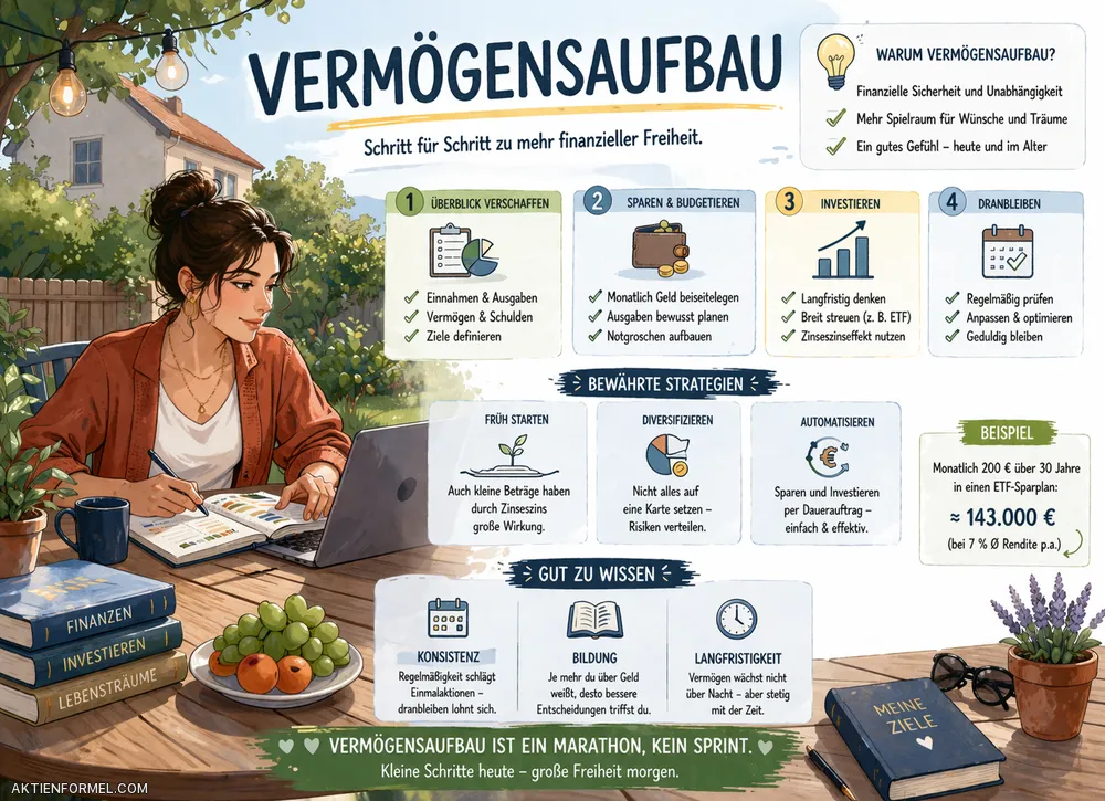Vermögensaufbau langfristig durch Sparen und Investieren – einfache Strategie zum Vermögen aufbauen
